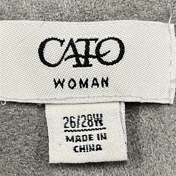 CATO WOMAN Boho Faux Shearling Faux Fur Collar Boho Western Grey Vest SZ 26/28W - Picture 4 of 12